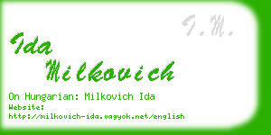 ida milkovich business card